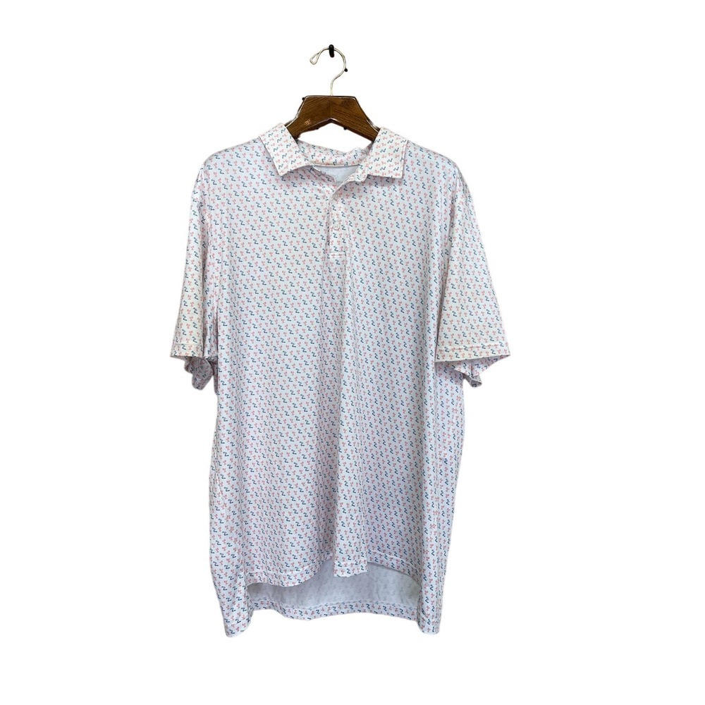 Vineyard Vines Men’s Martini Cocktail Bar Performance White Golf Shirt Size 2XL